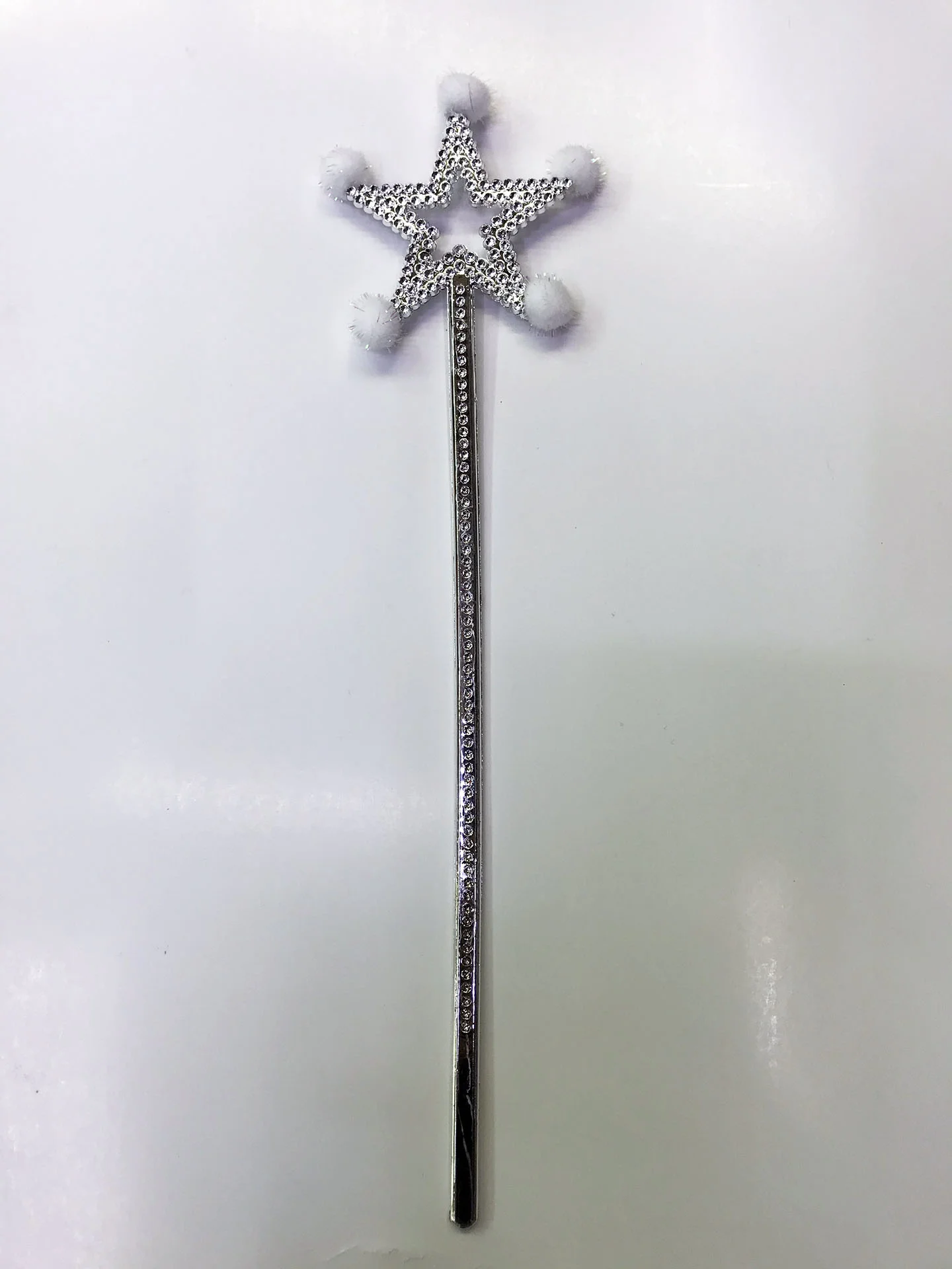 Yıldız Peri Asası – Sihirli Değnek Beyaz Ponponlu 35cm