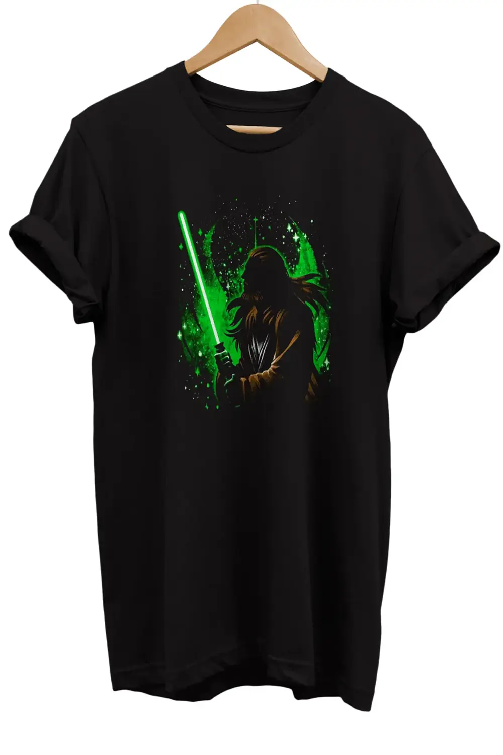 Yıldız Savaşları Star Wars Qui-gon Jinn Baskılı%100 Pamuk Oversiz