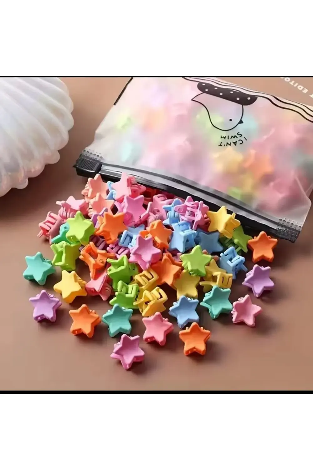 YILDIZ ŞEKLİNDE 20 ADET ÇOCUK VE BEBEKLER İÇİN KÜÇÜK MANDAL TOKA