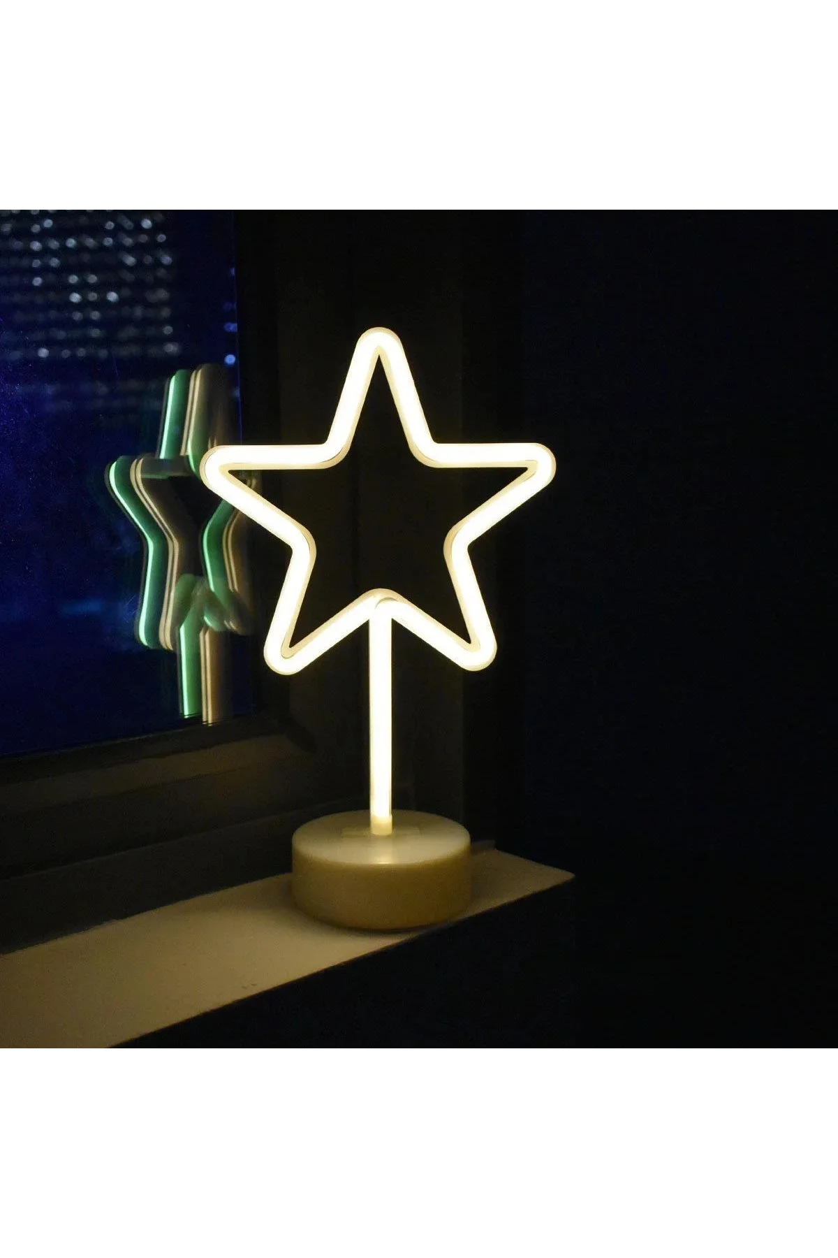 Yıldız Tasarımlı Neon Led Masa Ve Gece Lambası Dekoratif Işık