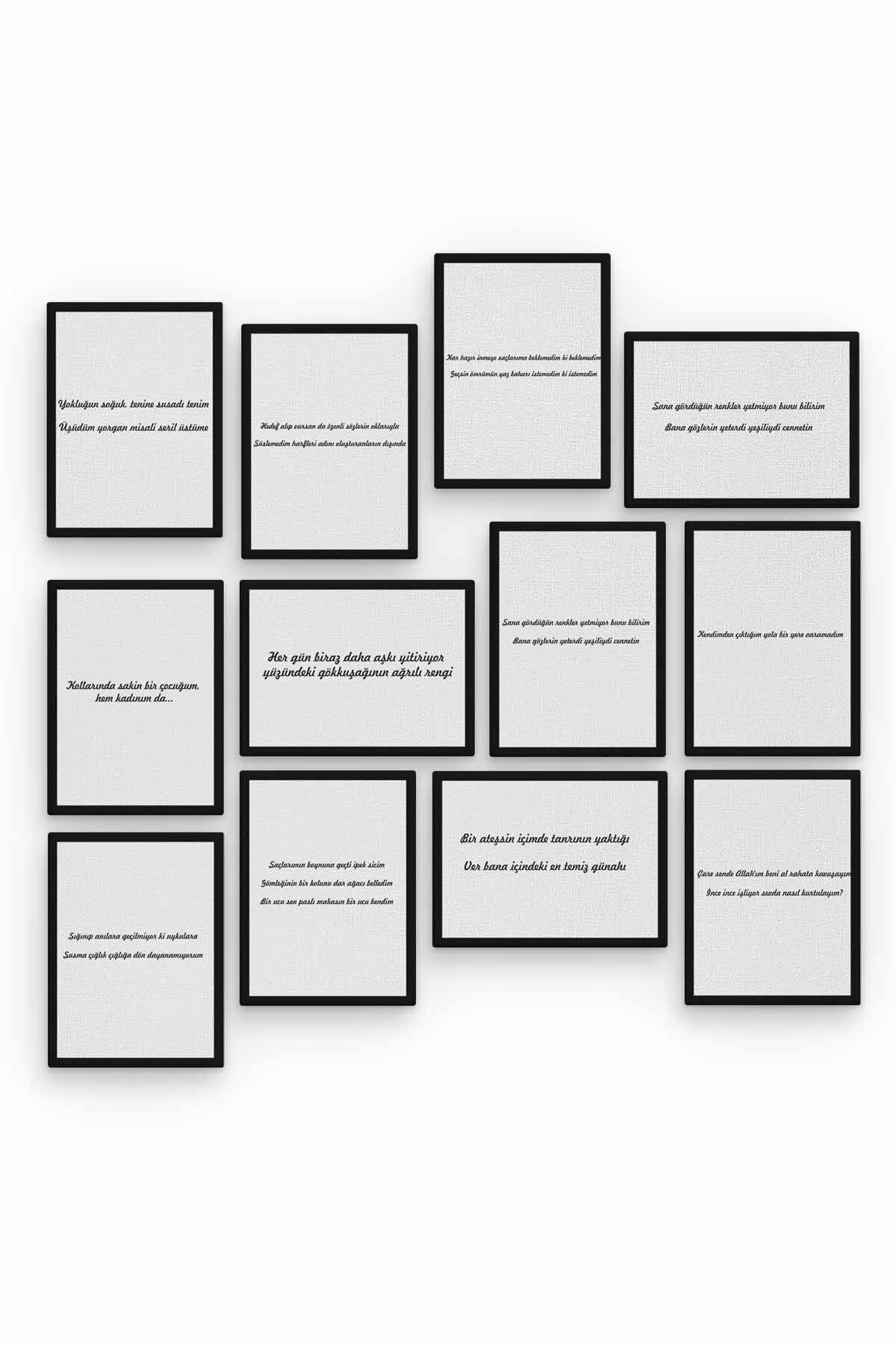 Pi Dekorasyon Yildiz Tilbe 12 Parça Ahşap Mdf Tablo Zlltb166