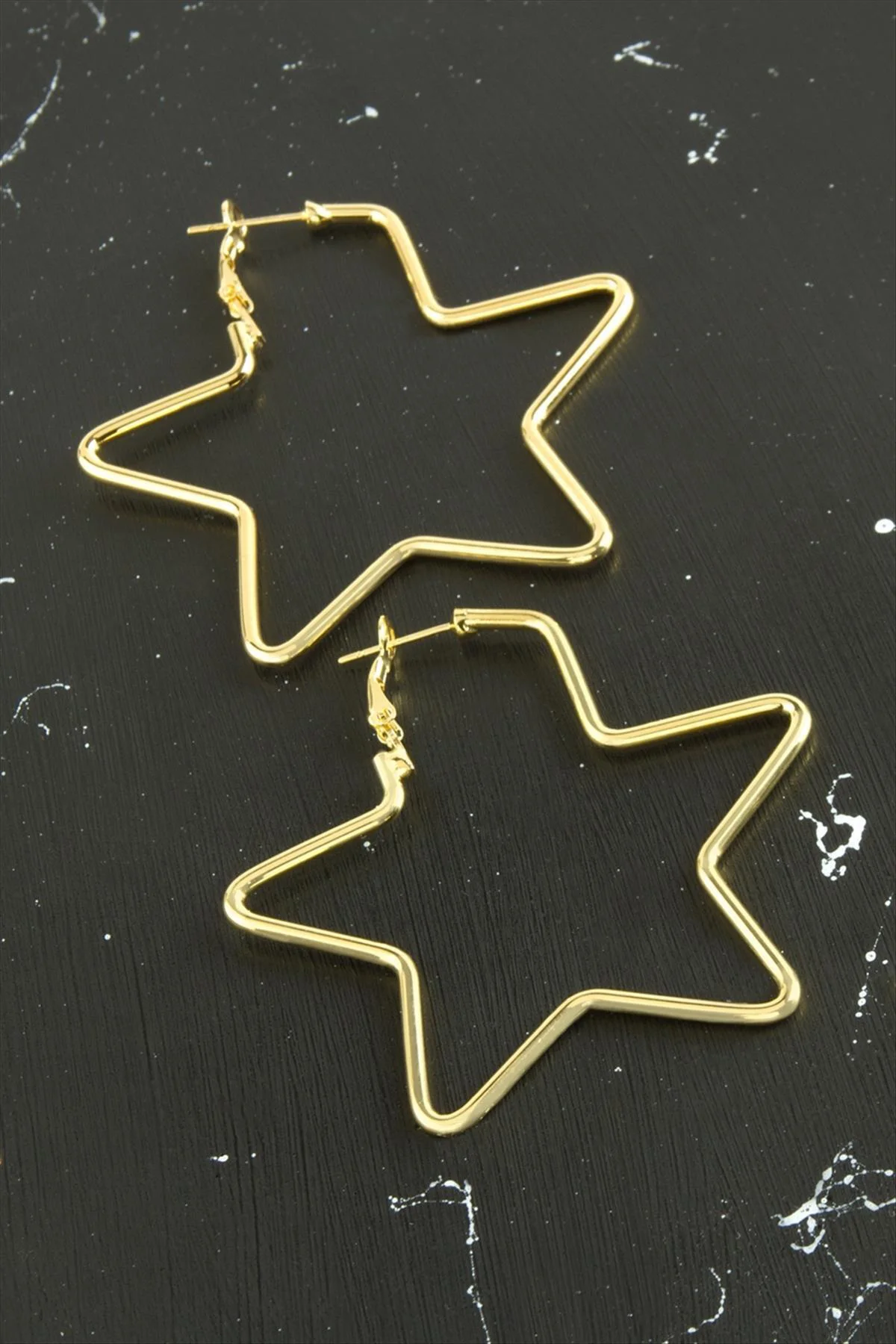 Yıldız Trend Küpe () 5,5 cm-Sarı Yıldız Trend Küpe () 5,5 cm-Sarı