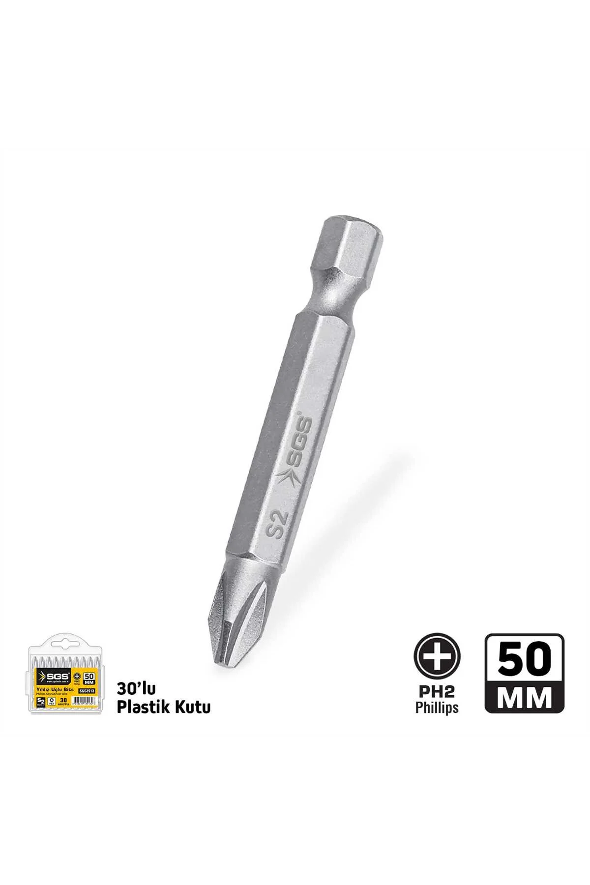 YILDIZ UÇLU BİTS S2 PH2*50mm Sand-Pro Series SGS3913 (30 Adet)