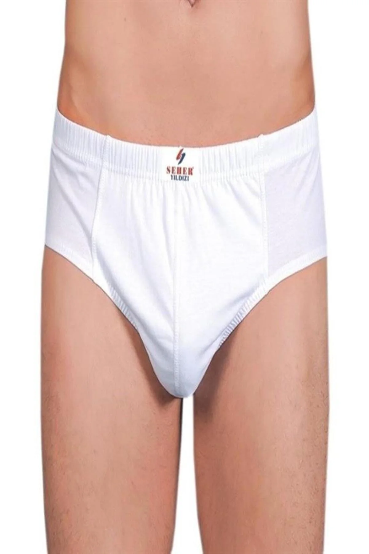 Yıldızı Beyaz 6'lı Paket %100 Pamuk Erkek Slip Külot 0005 Yıldızı Beyaz 6'lı Paket %100 Pamuk Erkek Slip Külot 0005 - Görsel 2