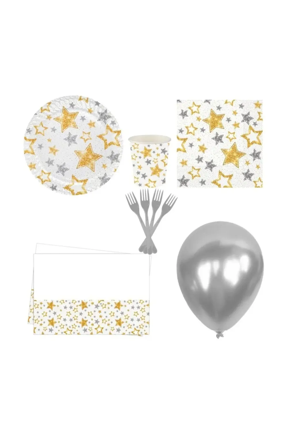 Yıldızlar Beyaz Doğum Günü Konsepti 8 Kişilik