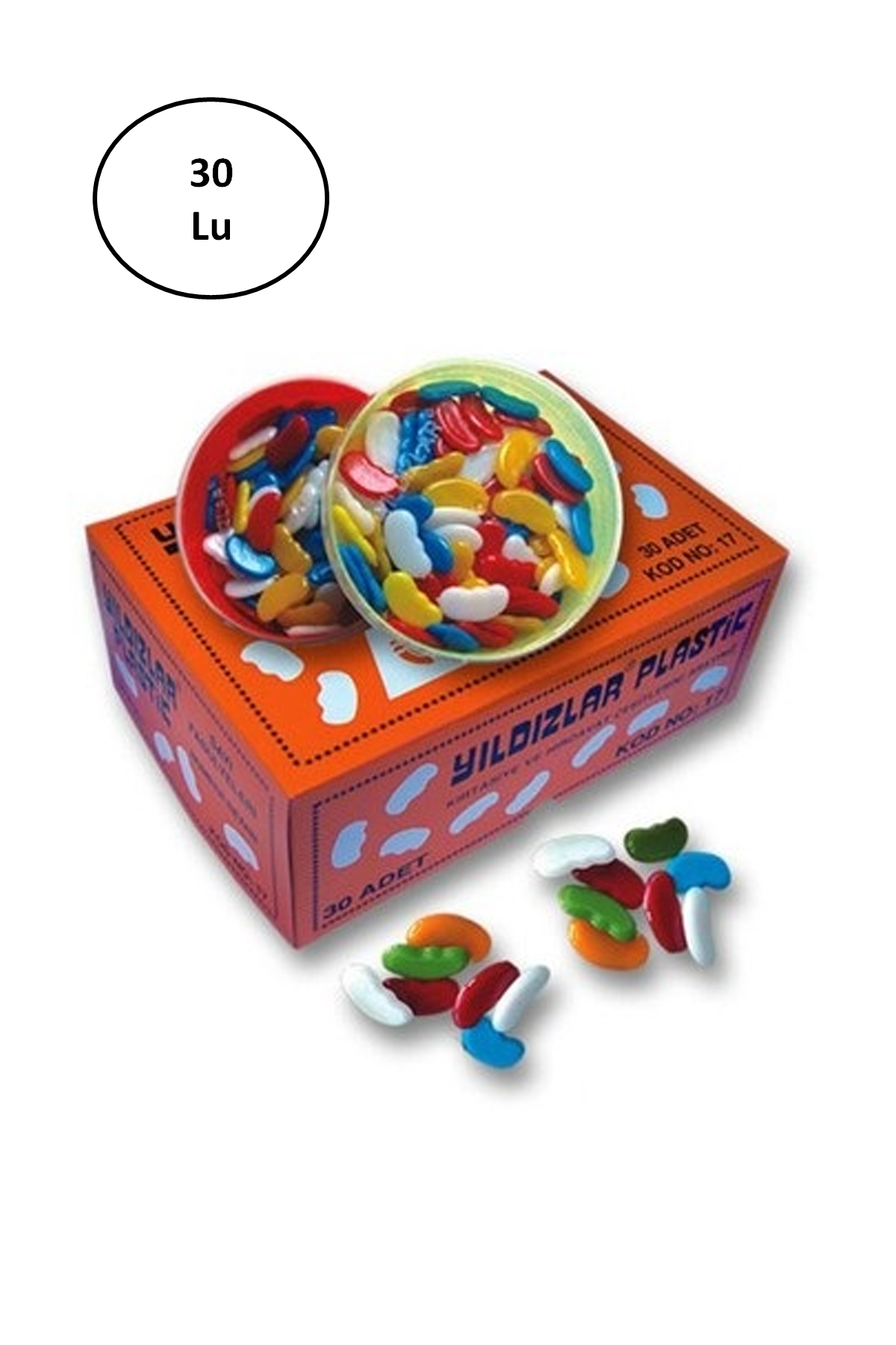 Just Cheap Store Yıldızlar Sayı Fasulyesi Plastik Kutulu 30'Lu