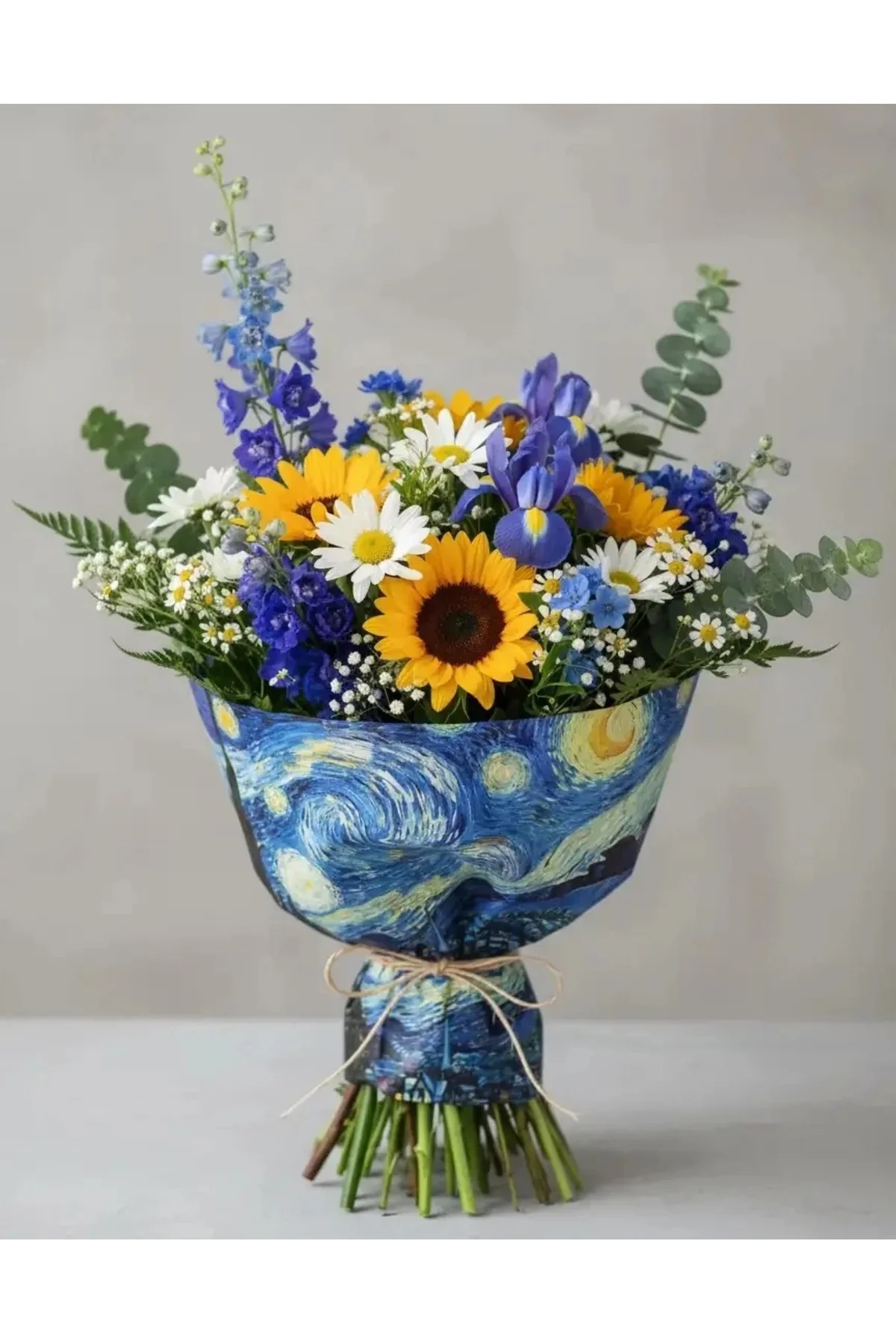 Yıldızlı Gece Baskılı Çiçek Buket Paketleme Jelatin Kağıdı / Paket Ambalajı 55x55cm 5 adet Yıldızlı Gece Baskılı Çiçek Buket Paketleme Jelatin Kağıdı / Paket Ambalajı 55x55cm 5 adet
