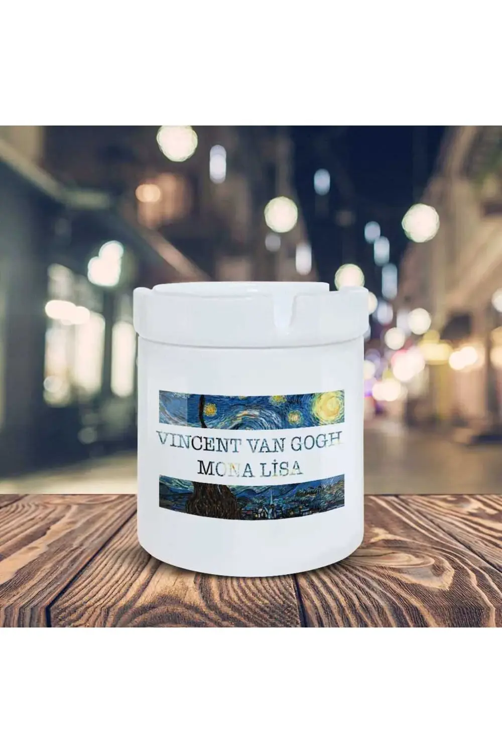 Yıldızlı Gece Küllük Van Gogh Mona Lisa Baskılı Kül Tablası K-55