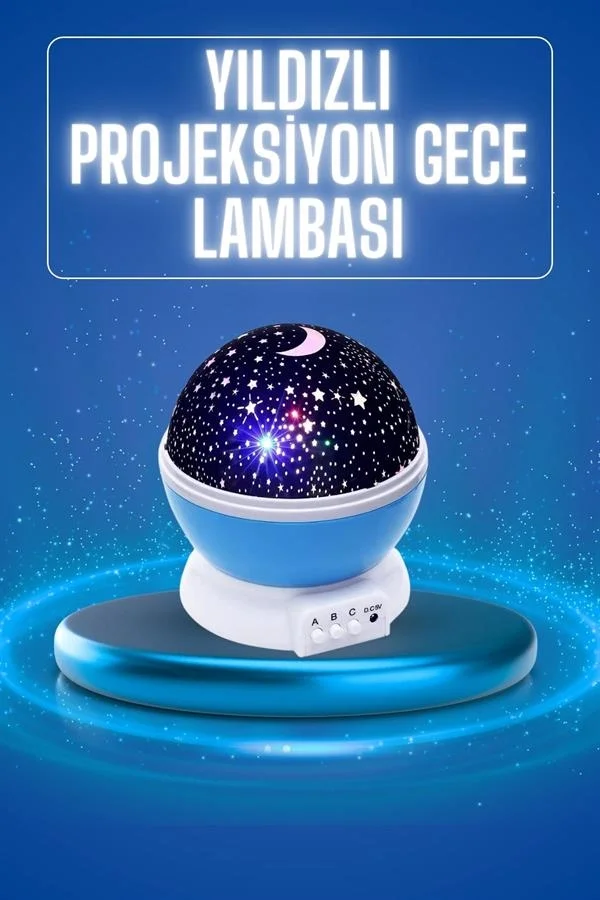 Yıldızlı Gece Lambası Mor Projeksiyon Görünümlü Masa Lambası Renk Değiştirebilen Fiyatı, Yorumları ve Özellikleri