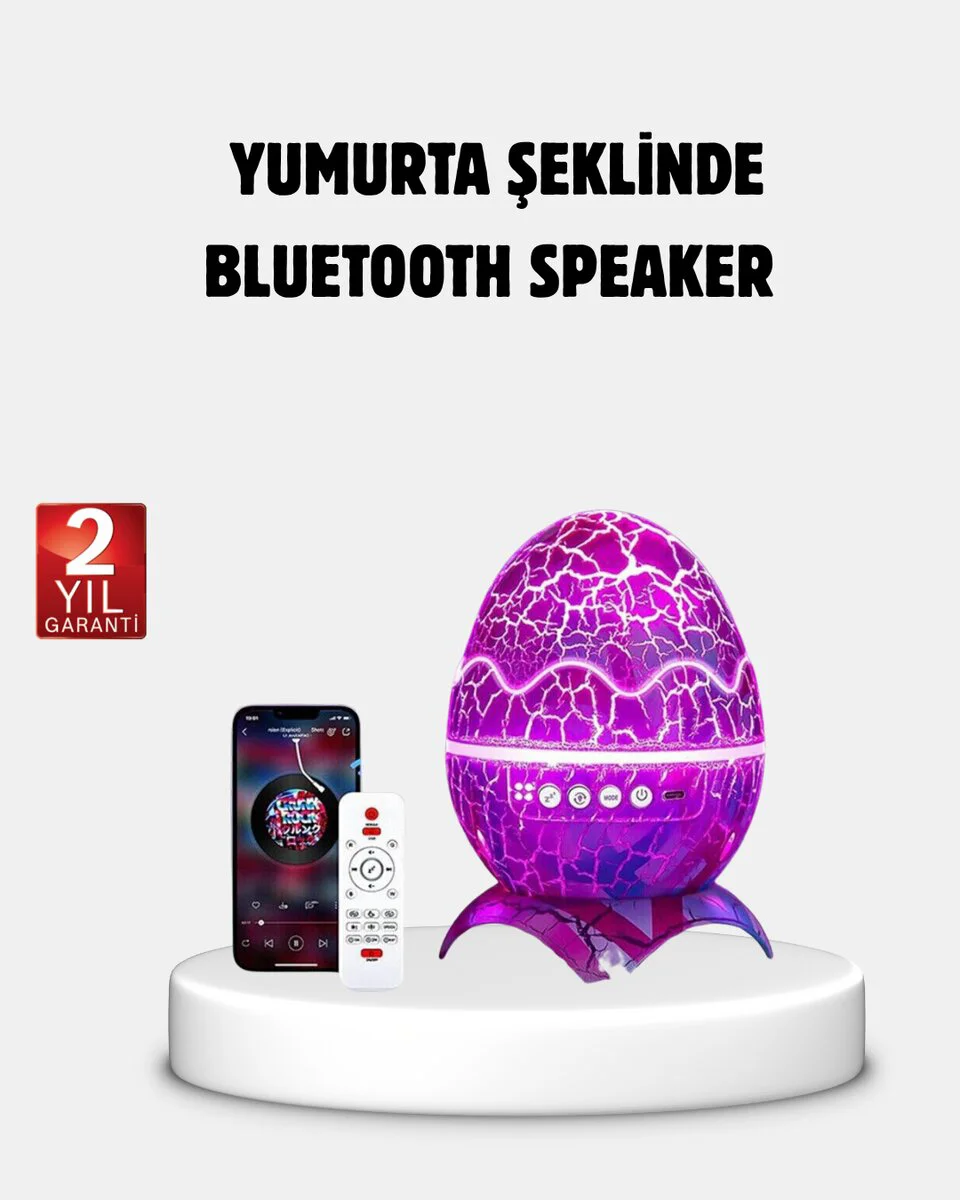 Yıldızlı Gökyüzü Dinozor Yumurta Projektör – Nebula ve Yıldız Işıklı Gece Lambası