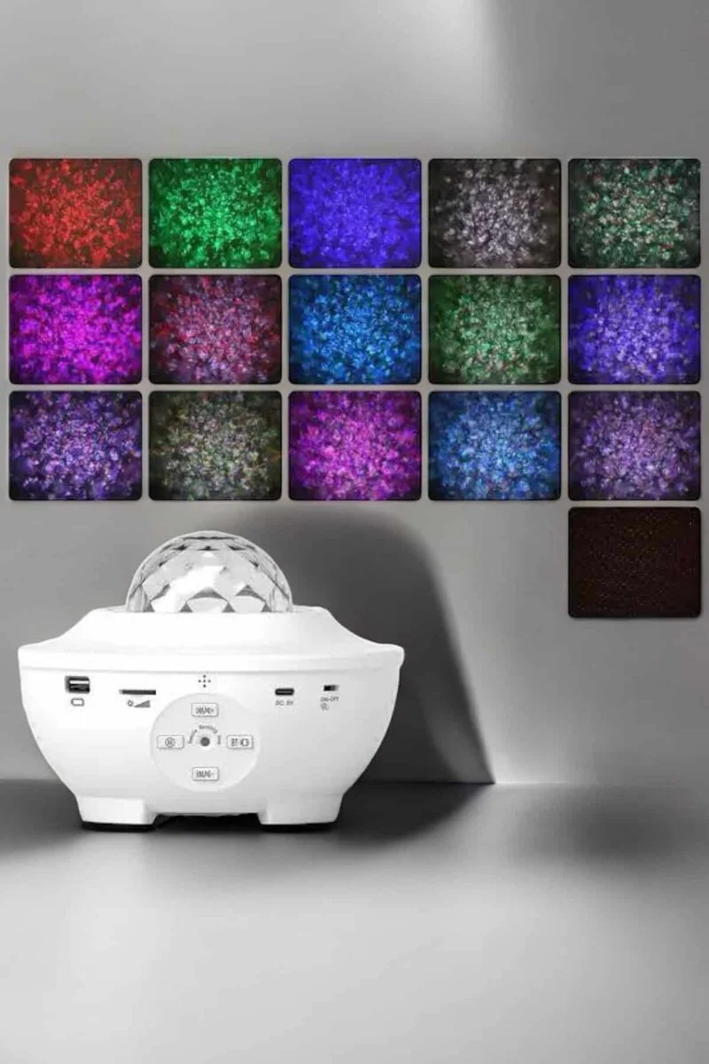 Yıldızlı Gökyüzü Projektörü Uzaktan Kumandalı Çocuklara Özel Şarjlı - LED Lazer Efektli Parti Lambası