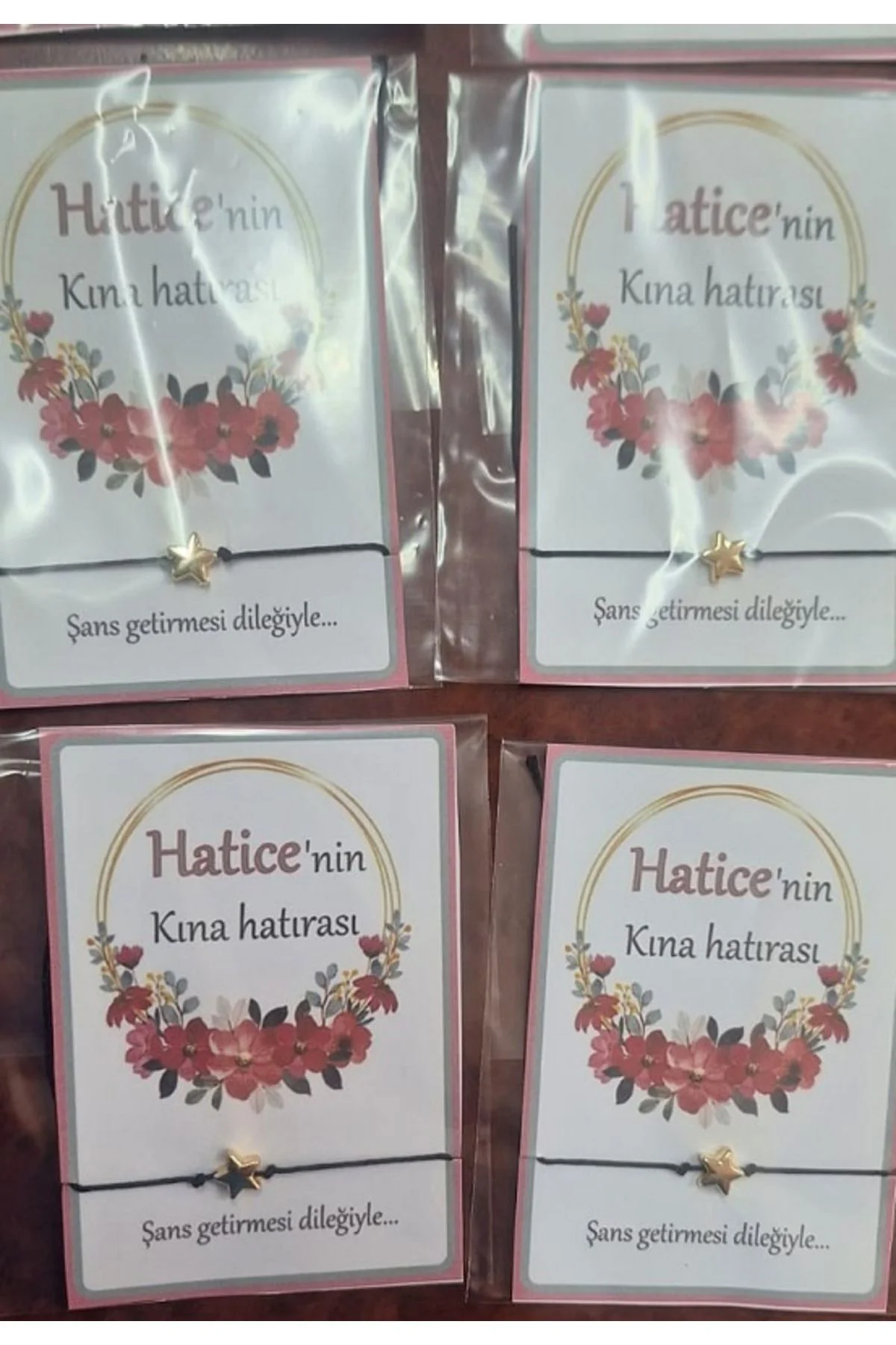 Yıldızlı Kına Bilekliği Hediyeliği - 50 Adet