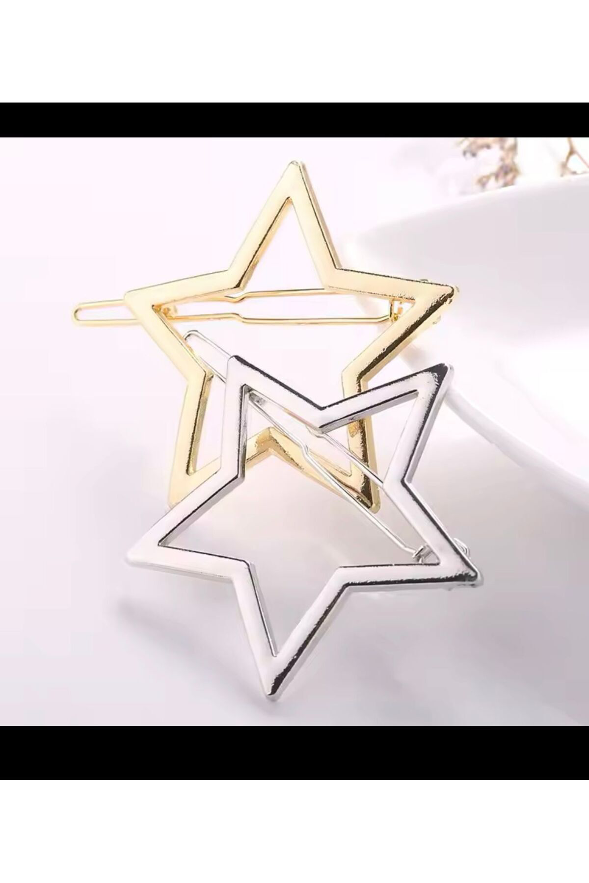 Arescollection Yıldızlı Klipsli Pens Yan Toka