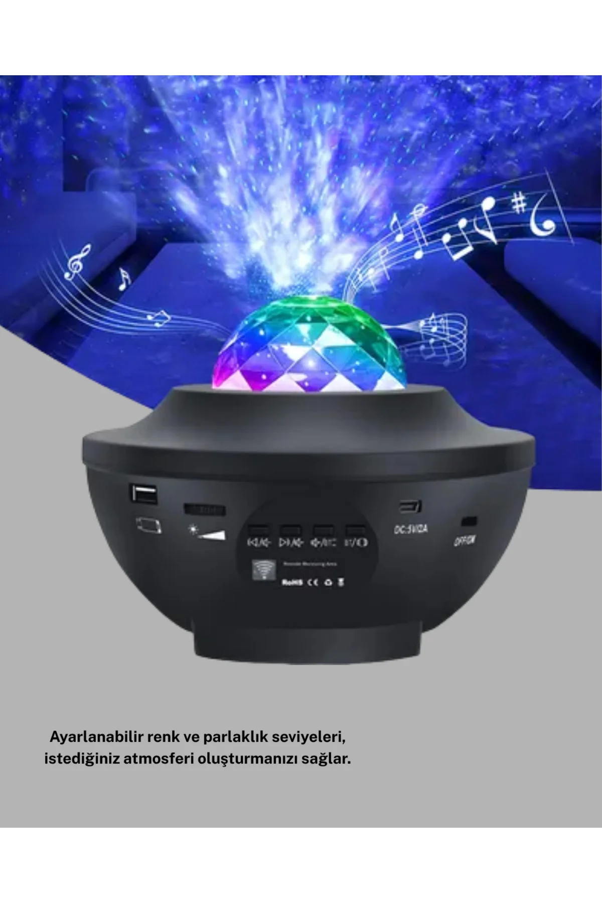 Yıldızlı Projektör Galaxy Efektli Ayarlanabilir Renkli Atmosfer L