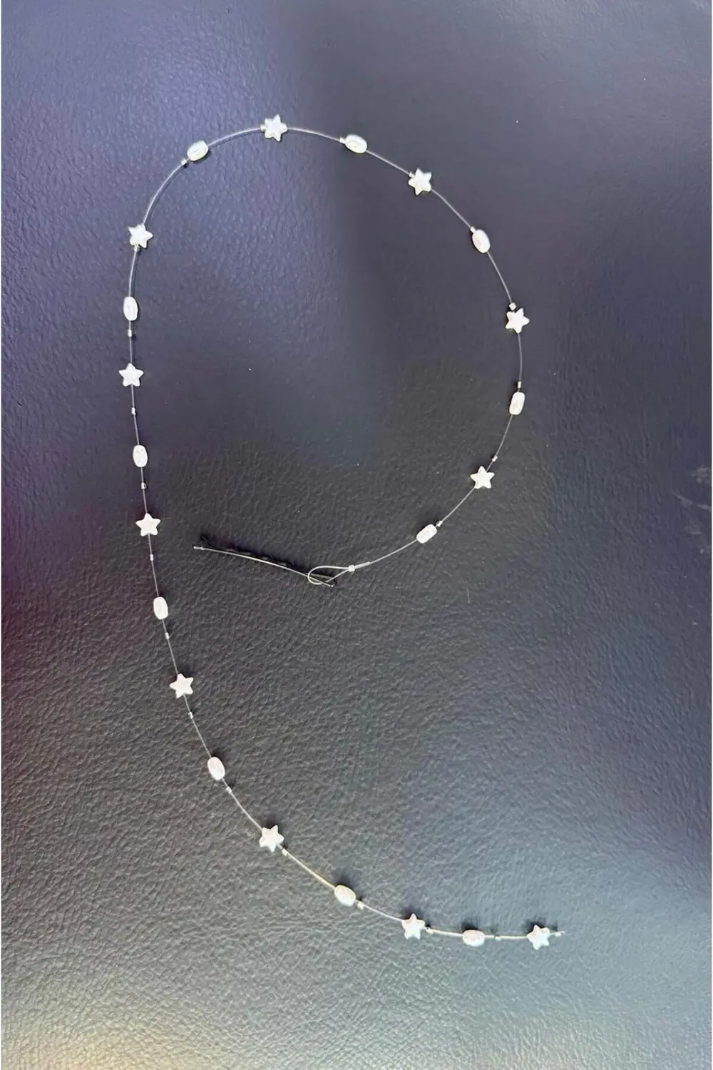 yıldızlı şık zarif tel tokalı misina saç süsü saç aksesuarı