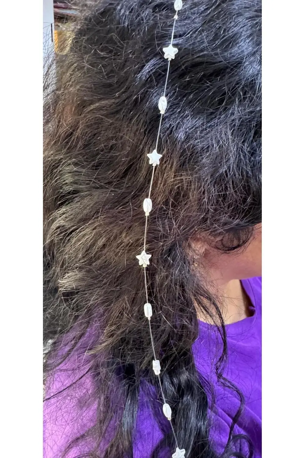 yıldızlı şık zarif tel tokalı misina saç süsü saç aksesuarı