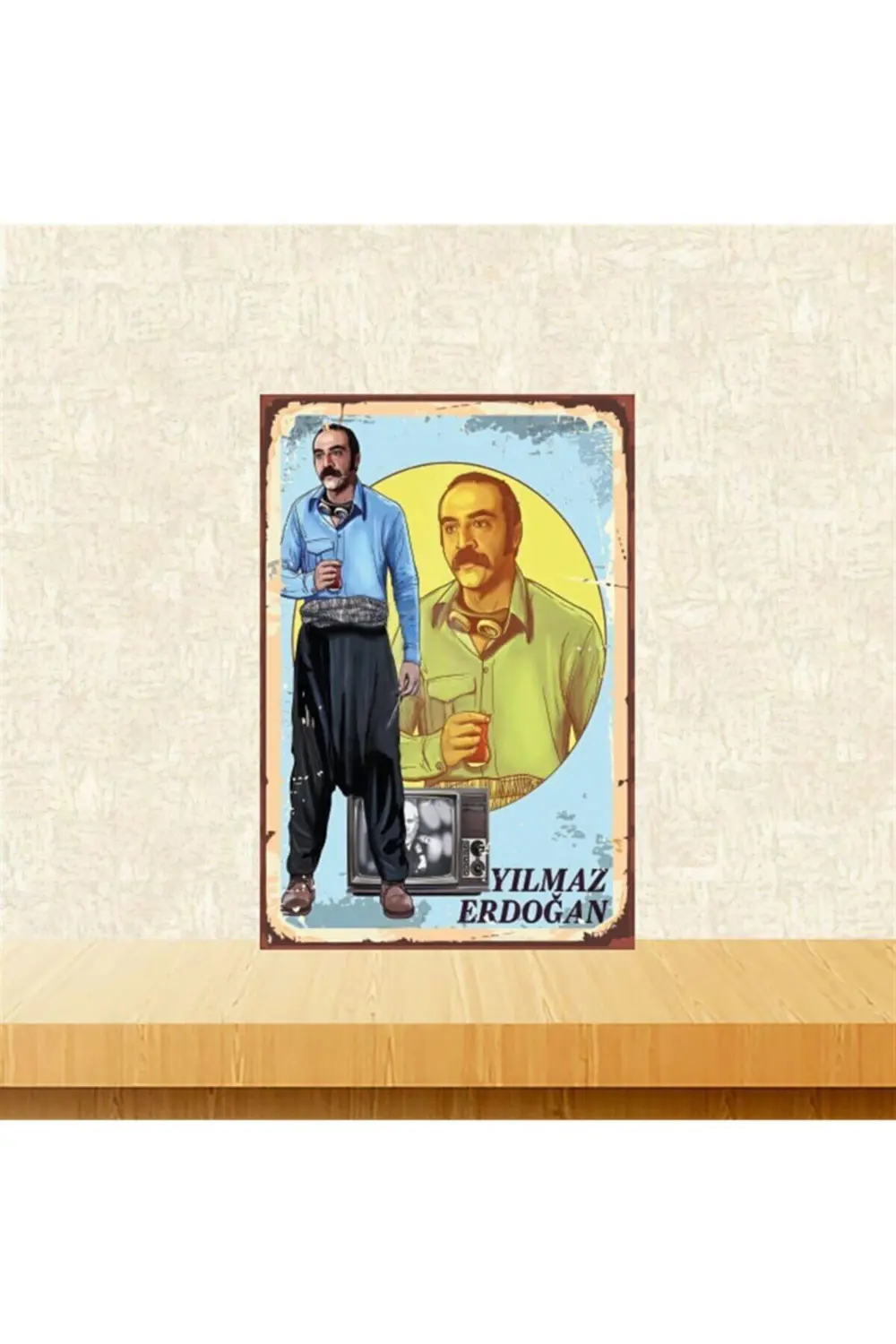 Yılmaz Erdoğan 20-30 cm Retro Ahşap Tablo Tkfx4914