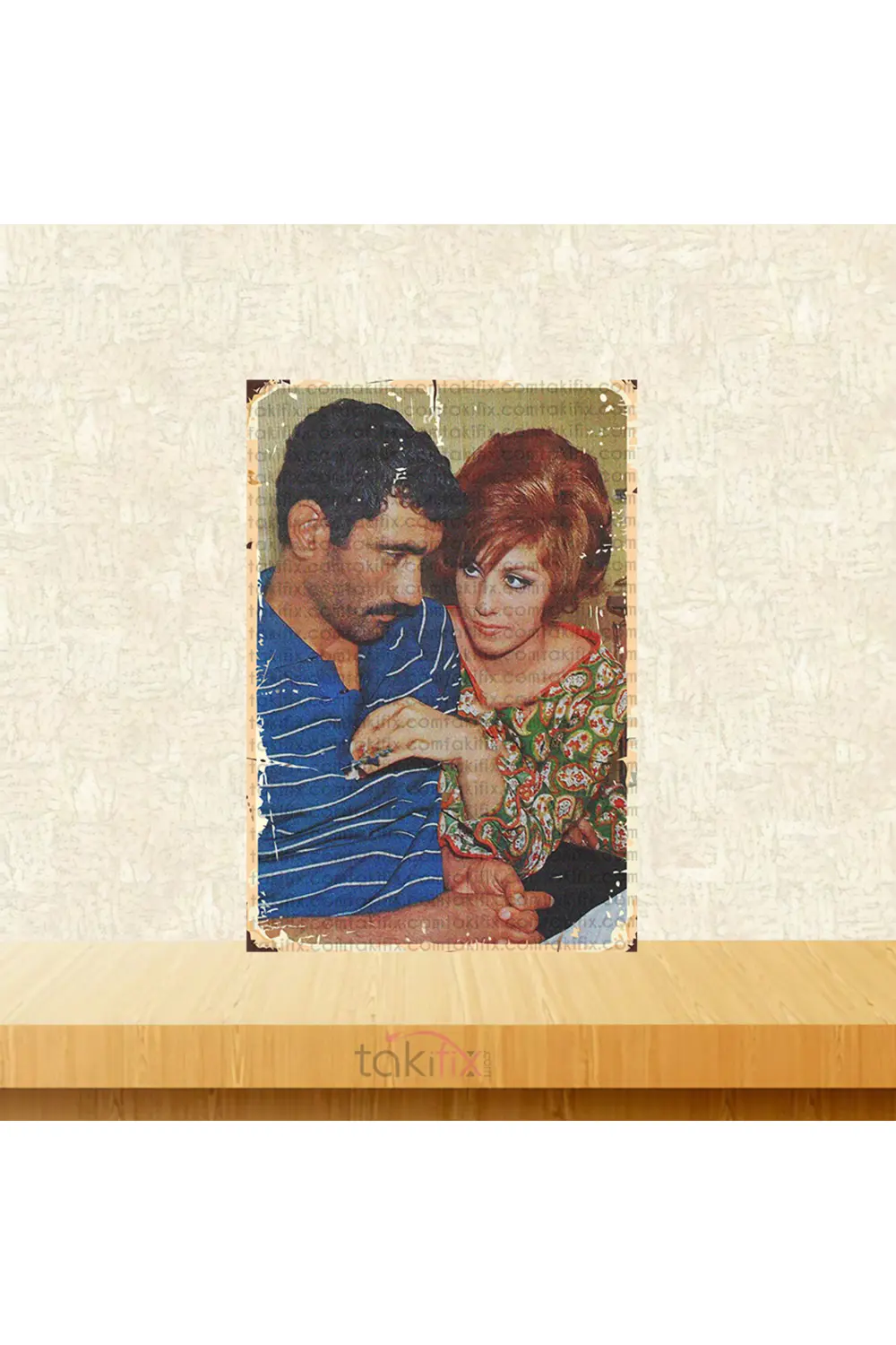 Yılmaz Güney Tasarımlı 20x30 Cm Retro Ahşap Tablo