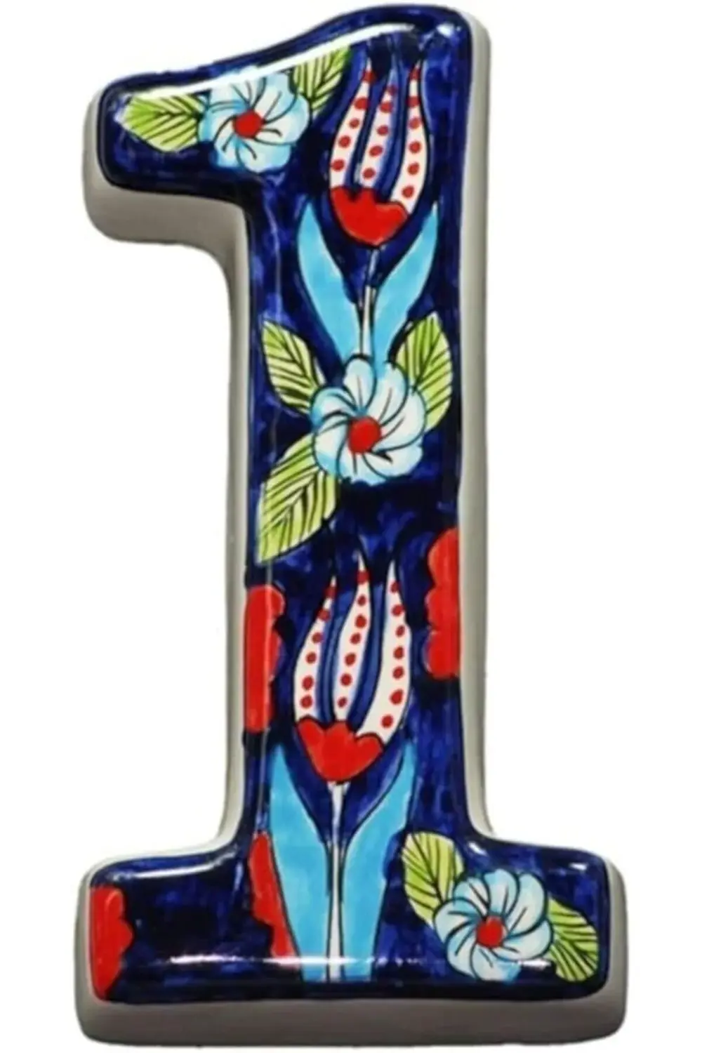 Yılmazel Kapı numarası seramik lale desenli çeşitli renklerde (1,