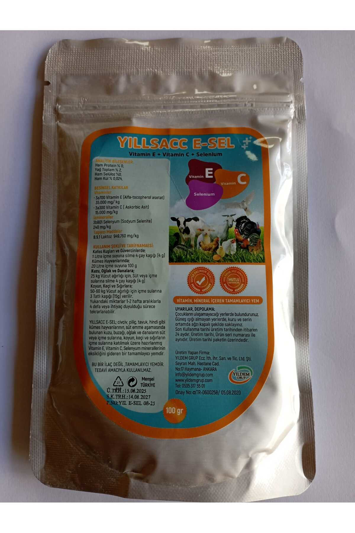 YILSAC E-SEL Kuş ve Kanatlılar İçin Vitamin Takviyesi – E + C + S