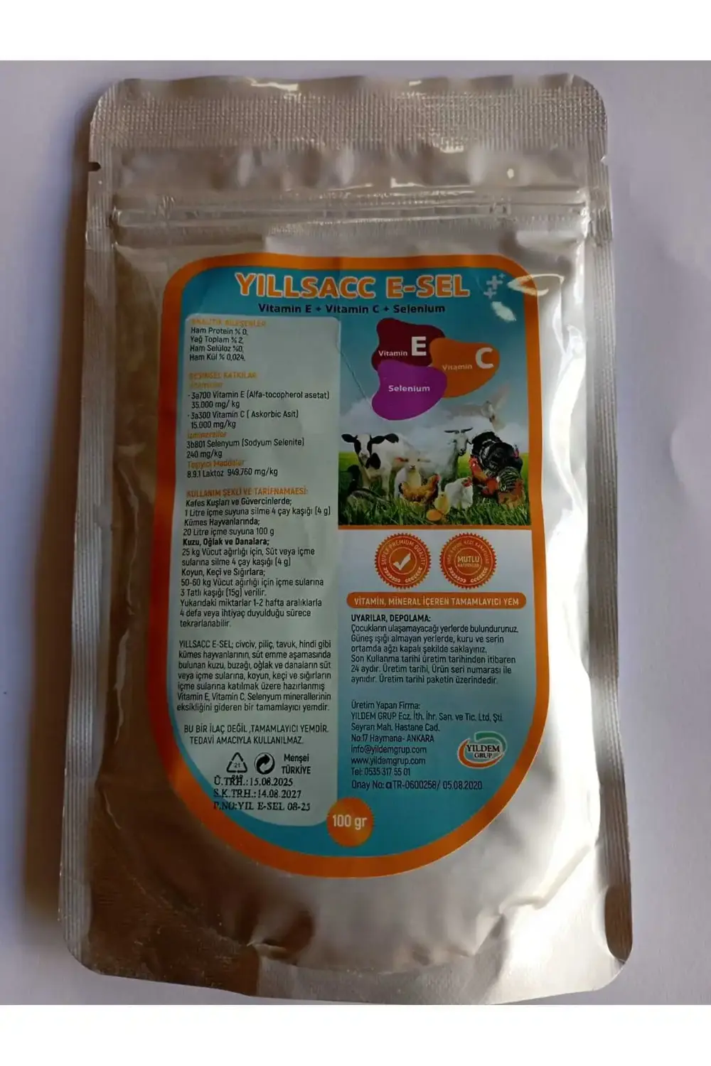 YILSAC E-SEL Kuş ve Kanatlılar İçin Vitamin Takviyesi – E + C + S