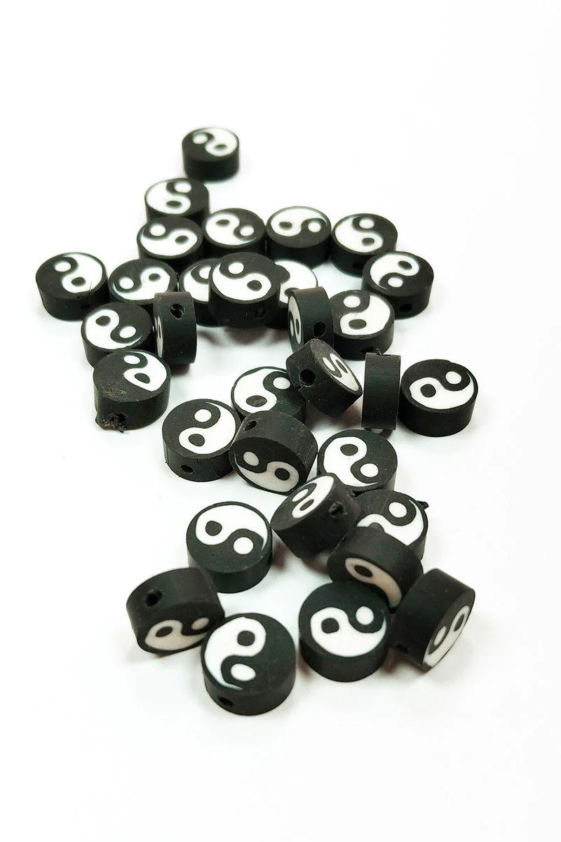 Yin Yang 10mm Fimo Boncuk Seti - 30 Adet El Yapımı Takı Boncuğu + Lastikli Misina Hediye Fiyatı, Yorumları ve Özellikleri