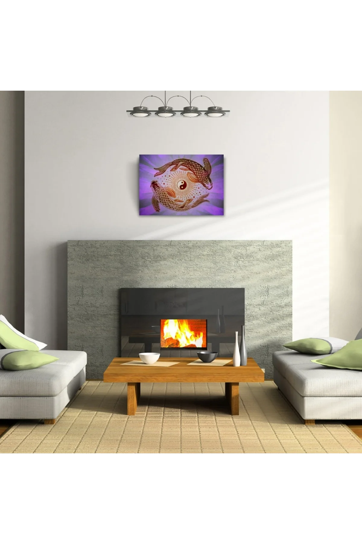 Yin Yang Fish Poster Kanvas Tablo 50 x 70