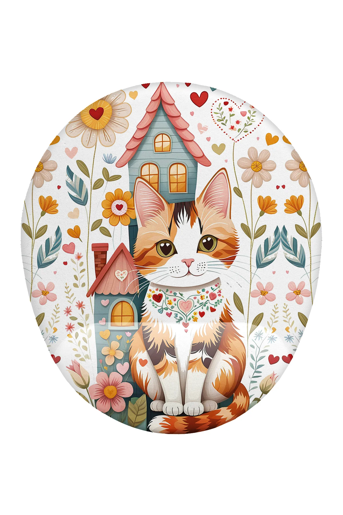 Yine mi Kedi Yine mi Çiçek Bilek Destekli Mouse Pad Ergonomik Kay