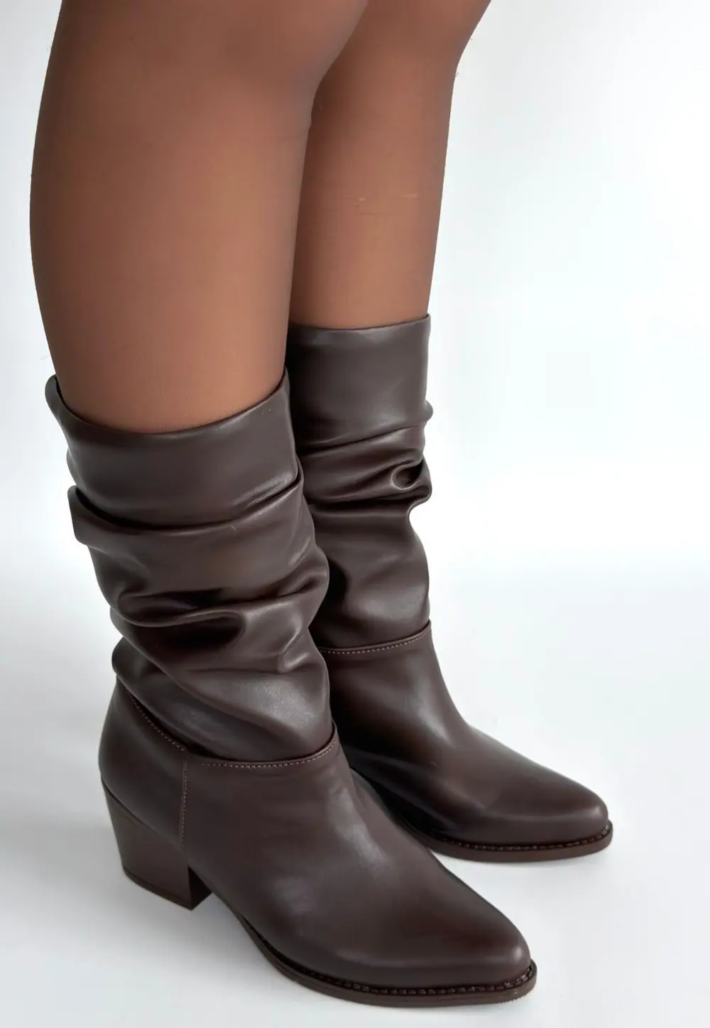 Yior Acı Kahve Cilt Topuklu Bot