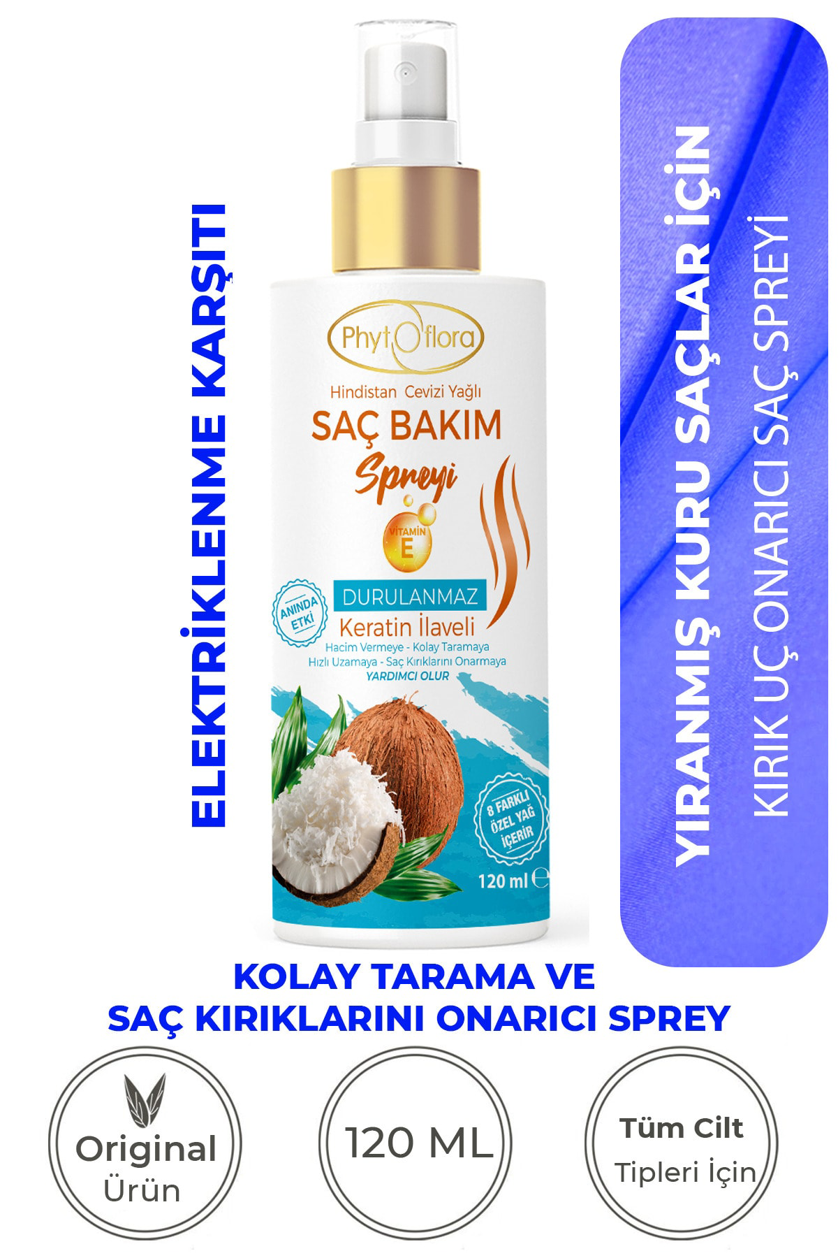 Yıpranmış Kuru Saçlar Için Kolay Tarama Spreyi & Kırık Uç Onarıcı