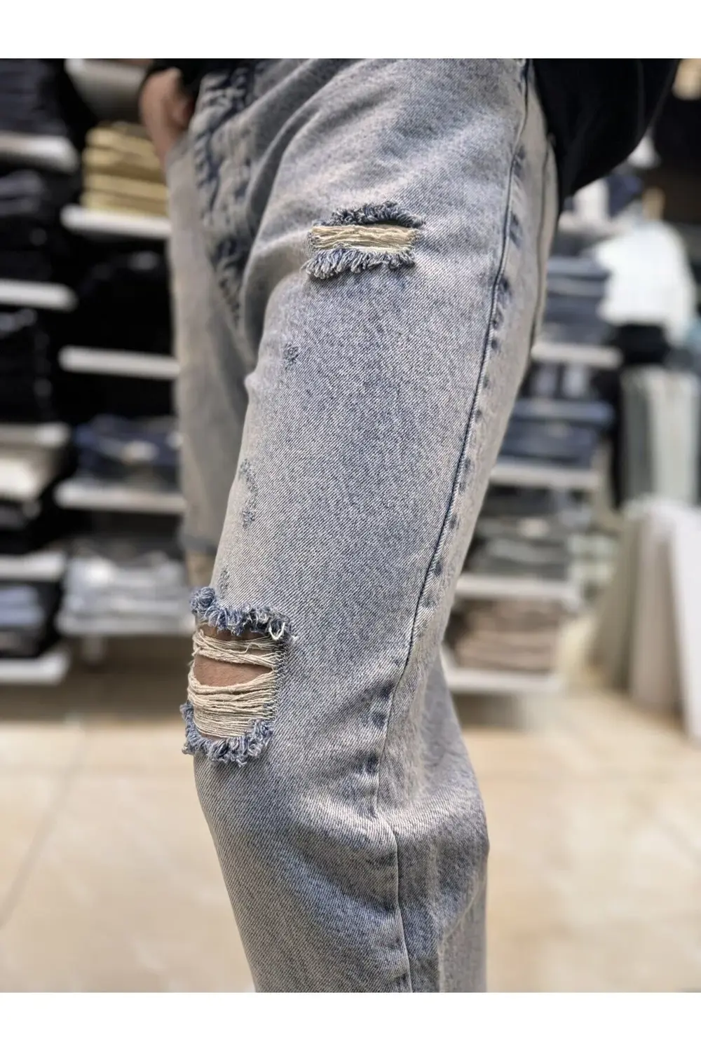 Yırtık Detay Boyfriend Jean 454CslKe Yırtık Detay Boyfriend Jean 454CslKe