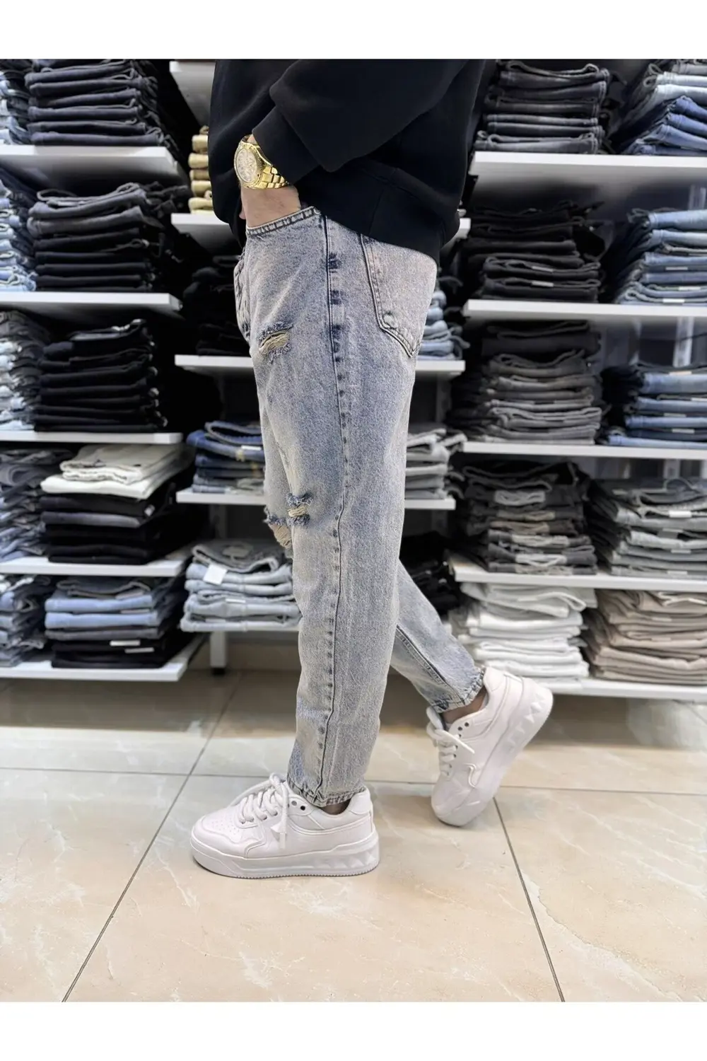 Yırtık Detay Boyfriend Jean 454CslKe Yırtık Detay Boyfriend Jean 454CslKe
