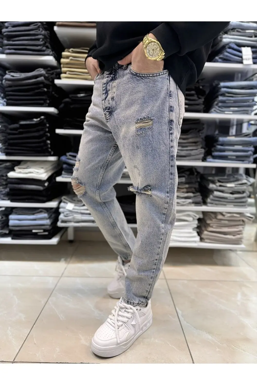 Yırtık Detay Boyfriend Jean 454CslKe Yırtık Detay Boyfriend Jean 454CslKe