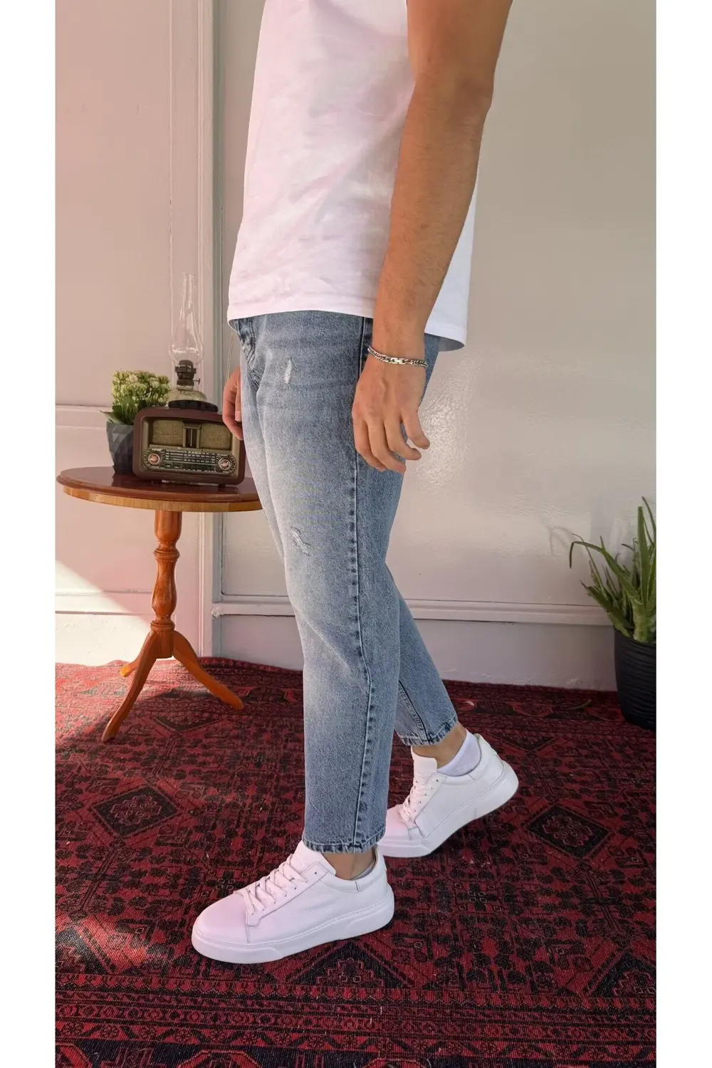 Yırtık-Yıkama Detaylı Boyfriend Jean