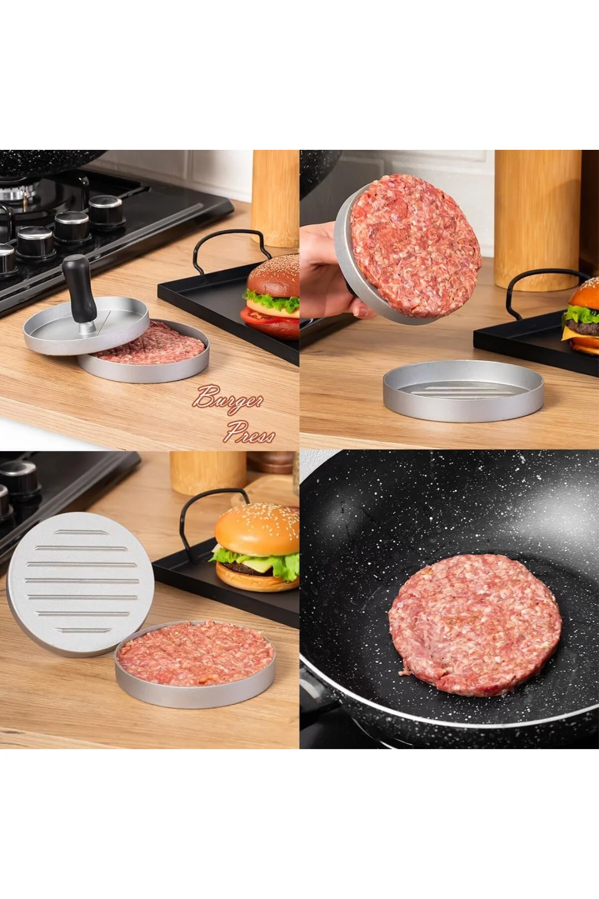 YK1579 Alüminyum Hamburger ve Köfte Kalıbı Köfte Presi Şekillendi