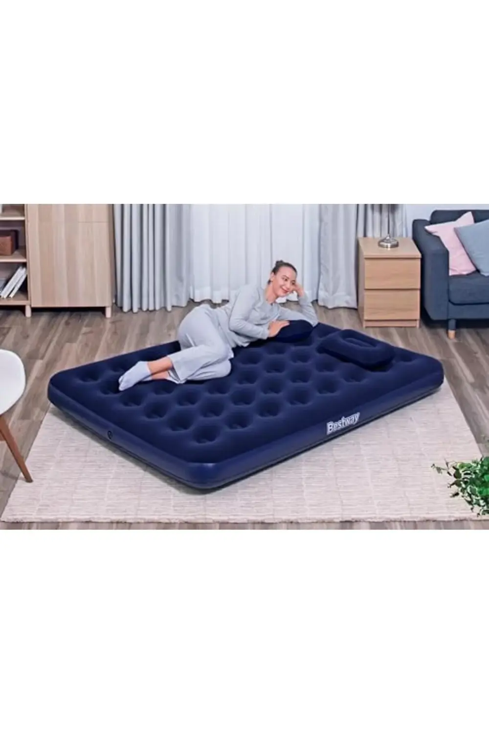 ynsShoping 2,03m x 1.52m x 22cm hava yatağı el pompası NewTrrendi