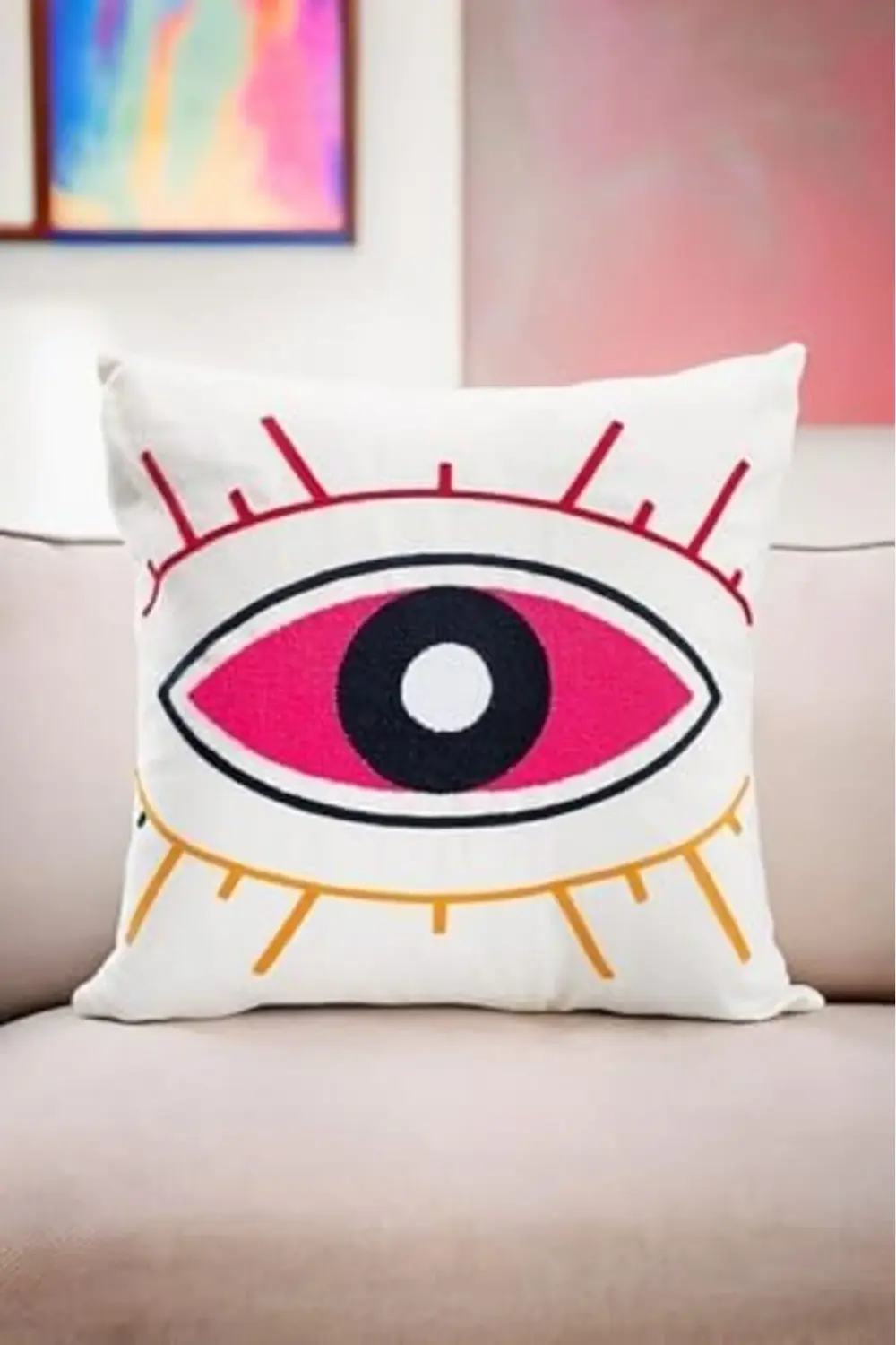 ynsShoping 45X45 Özel Tasarım Panç Süzene Desen Dekoratif Kırlent