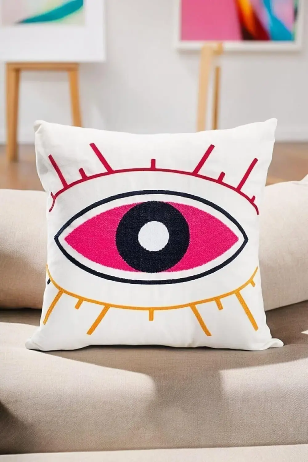 ynsShoping 45X45 Özel Tasarım Panç Süzene Desen Dekoratif Kırlent