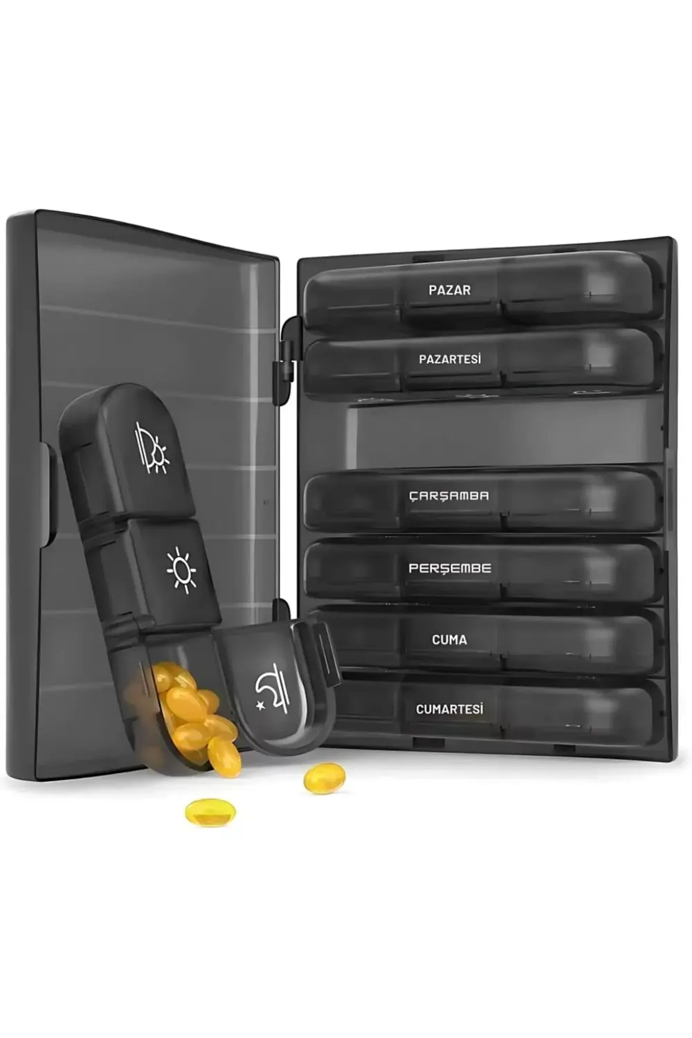 ynsShoping 7 Günlük 21 Gözlü Haftalık İlaç, Hap Saklama Kutusu, K