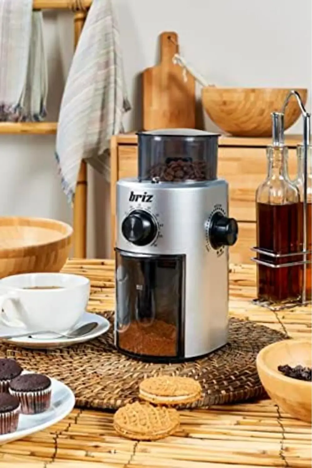 ynsShoping BR742 Zaman Ayarlı Kahve Değirmeni Kahve Öğütücü NewTr