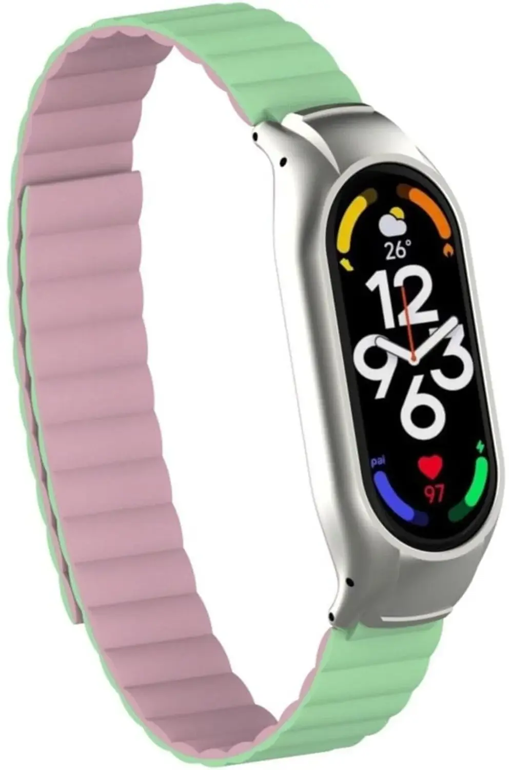 ynsShoping İle Uyumlu Mi Band 7 KRD-69 Kordon Açık Yeşil NewTrren
