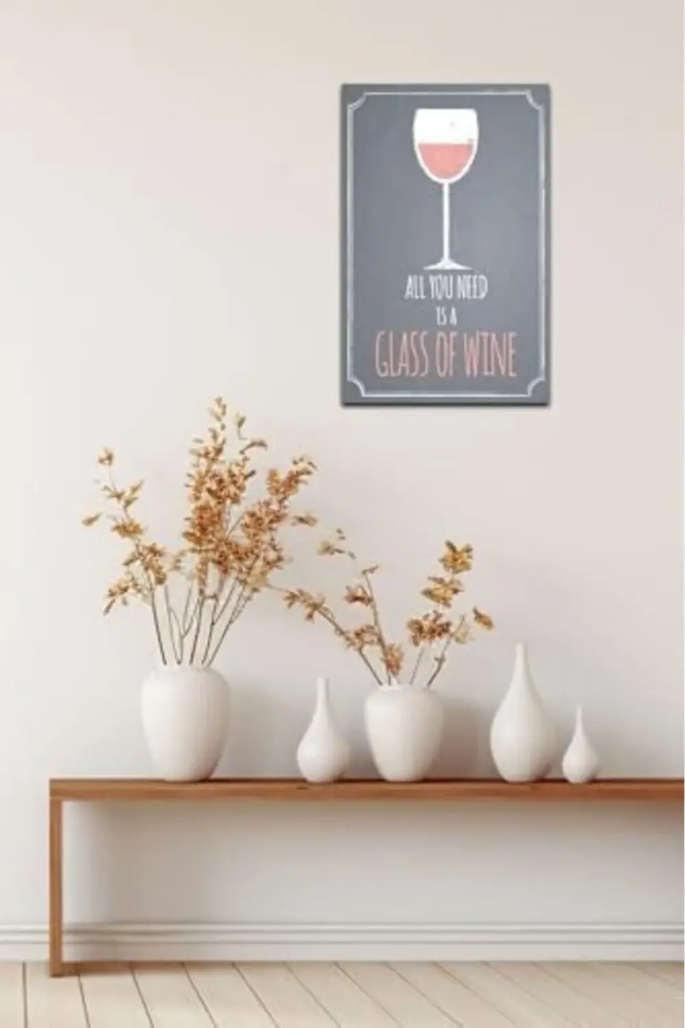 ynsShoping Kuşe Kağıt Duvar Posteri All You Is A Glass Of Wine Re