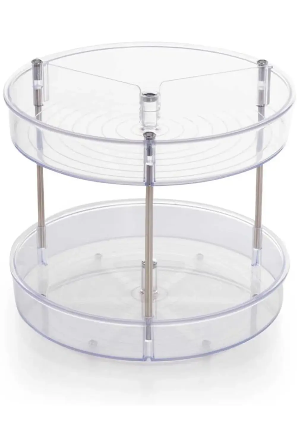 ynsShoping M-E64-16 Elpida İki Katlı Döner Raf, 20 x 23 cm, Şeffa