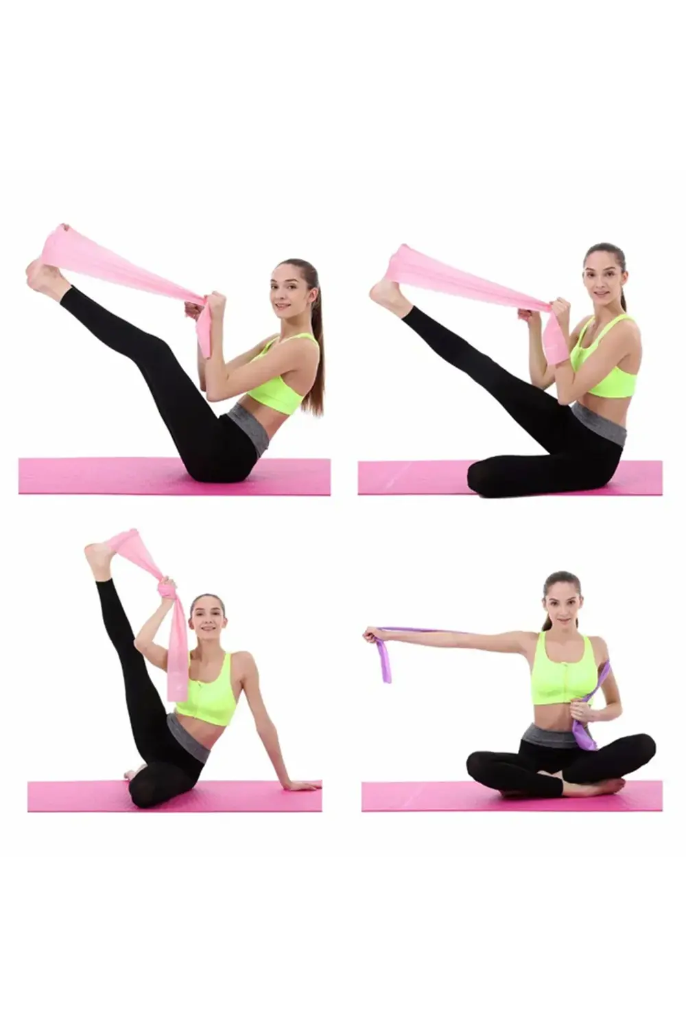 Yoga Fitnes Egzersiz Direnç Bantları Kauçuk Ekipmanları Yoga Eğit