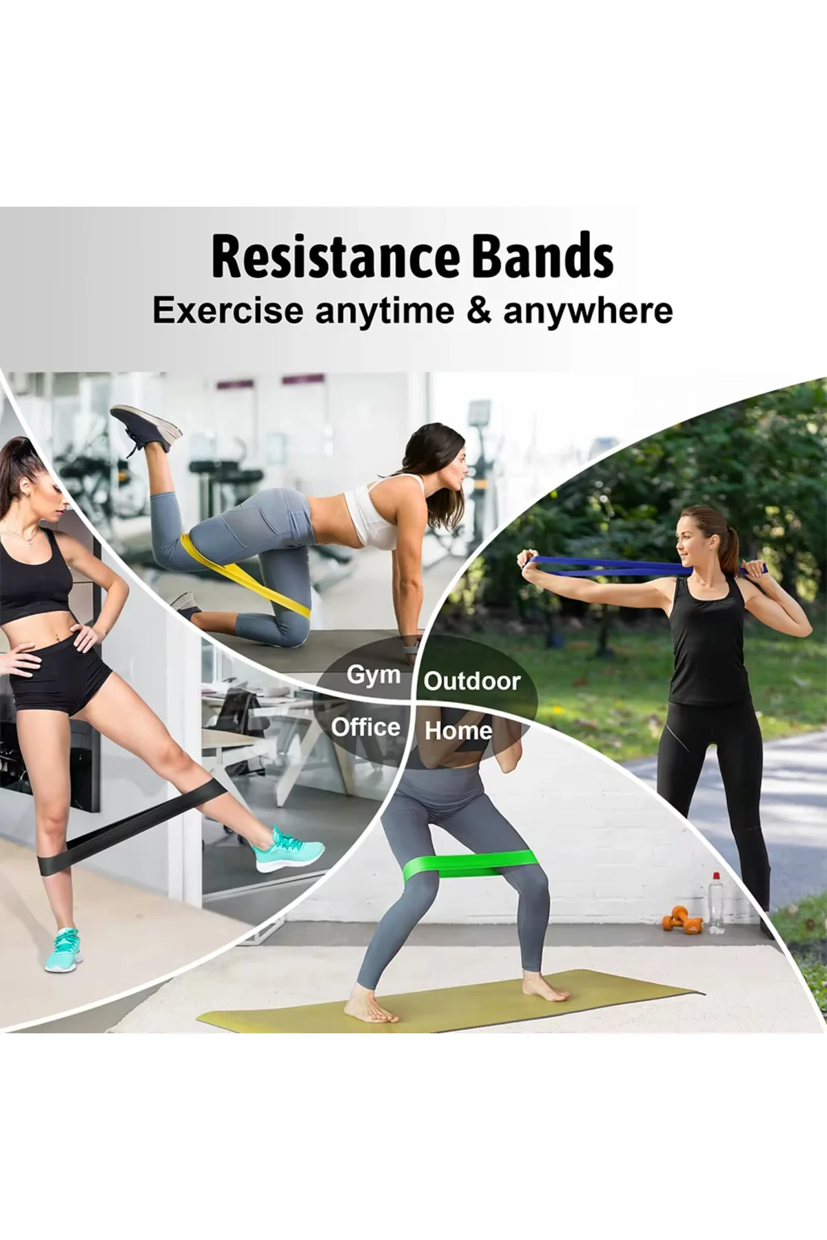 Yoga, Pilates ve Güç Antrenmanları İçin 5 Adet Doğal Lateks Direnç Bandı - Loop band Yoga, Pilates ve Güç Antrenmanları İçin 5 Adet Doğal Lateks Direnç Bandı - Loop band