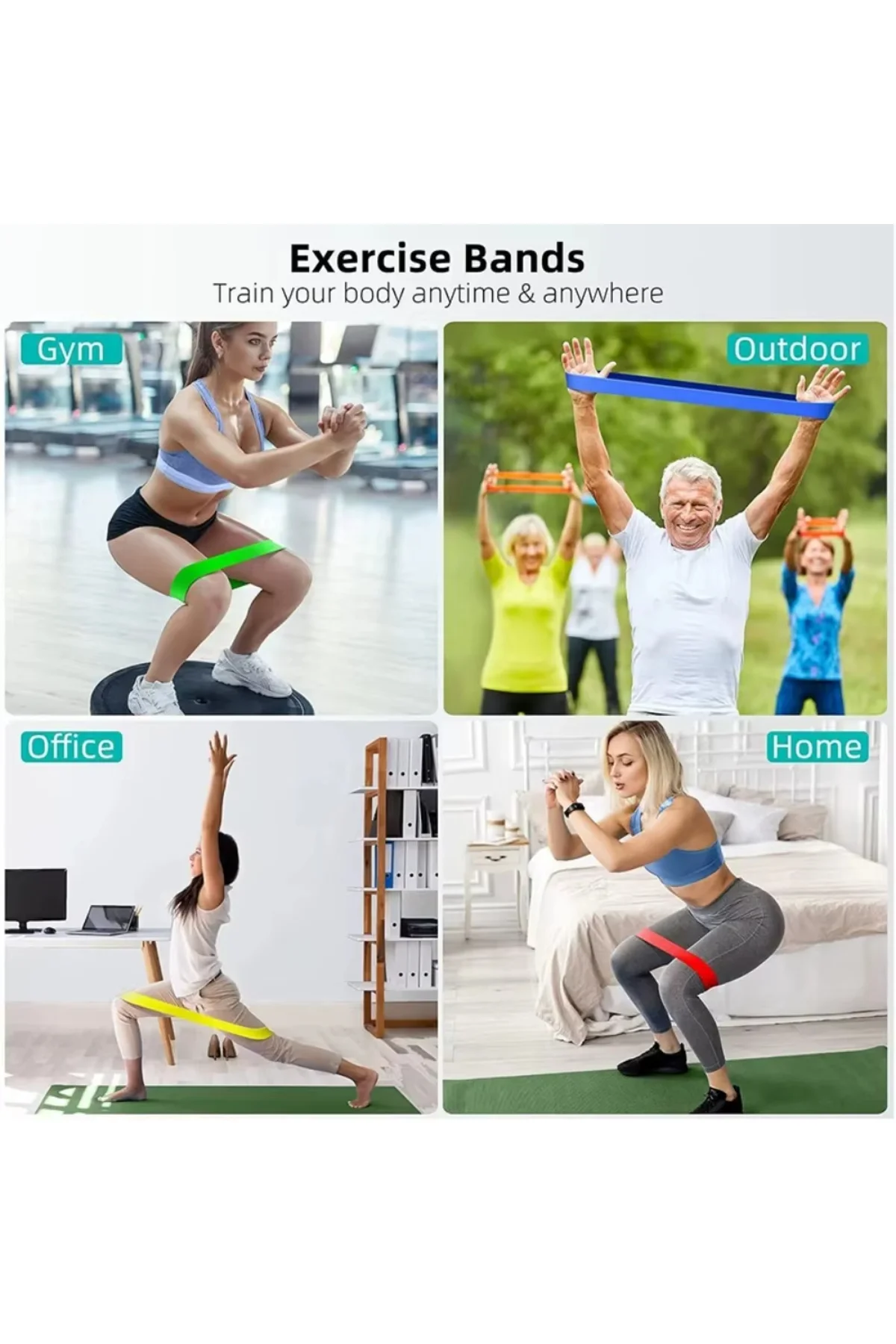Yoga, Pilates ve Güç Antrenmanları İçin 5 Adet Doğal Lateks Direnç Bandı - Loop band Yoga, Pilates ve Güç Antrenmanları İçin 5 Adet Doğal Lateks Direnç Bandı - Loop band