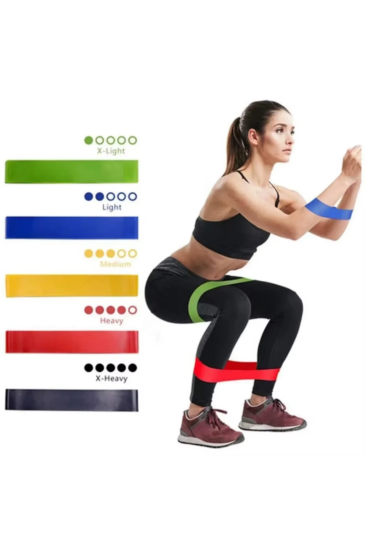Yoga, Pilates ve Güç Antrenmanları İçin 5 Adet Doğal Lateks Direnç Bandı - Loop band Yoga, Pilates ve Güç Antrenmanları İçin 5 Adet Doğal Lateks Direnç Bandı - Loop band