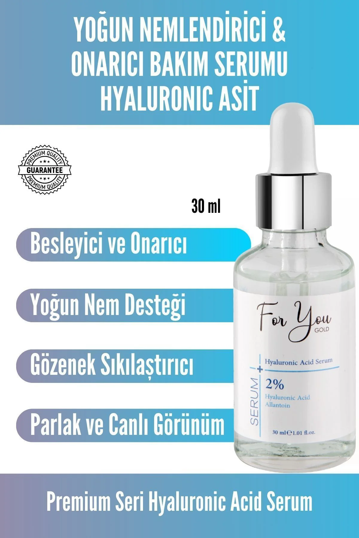 Yoğun Nemlendirici & Onarıcı Bakım Serumu Hyaluronic Asit – Allon