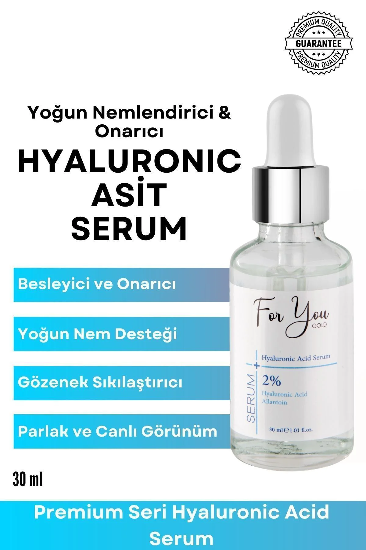 Yoğun Nemlendirici & Onarıcı Bakım Serumu Hyaluronic Asit – Allon