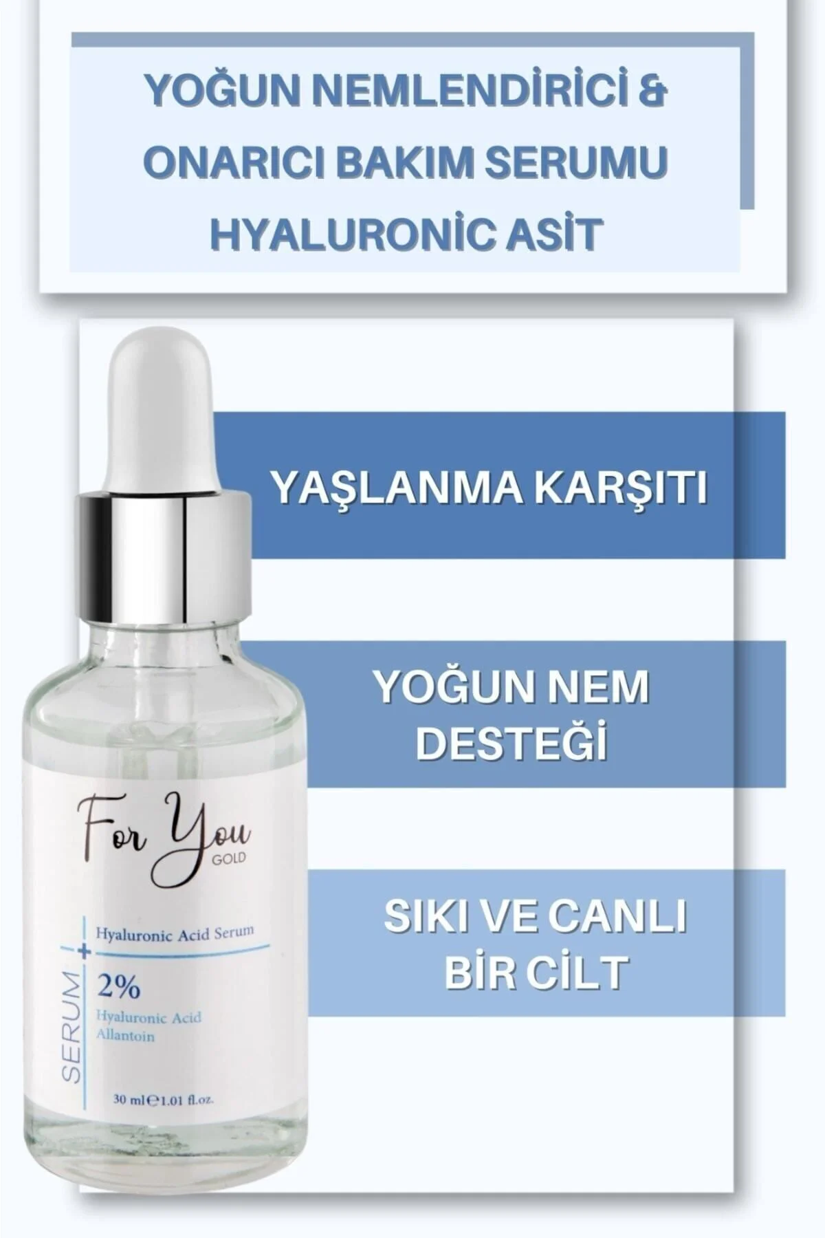 Yoğun Nemlendirici & Onarıcı Bakım Serumu Hyaluronic Asit – Allon